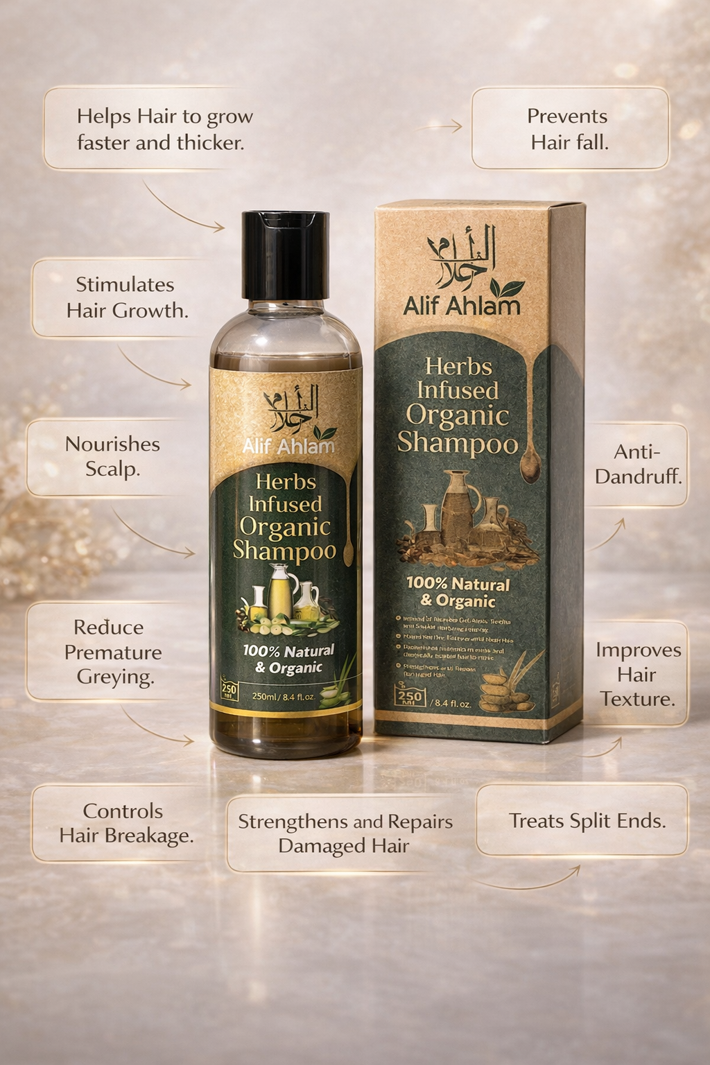 Alif Ahlam Herbs Infused Organic Shampoo