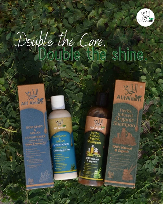 Alif Ahlam Herbs Infused Shampoo + Hair Conditioner Sulphate & Paraben Free