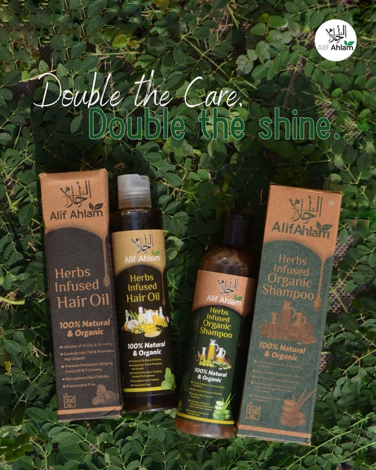 Alif Ahlam Herbs Infused ORGANIC HAIR OIL + SHAMPOO