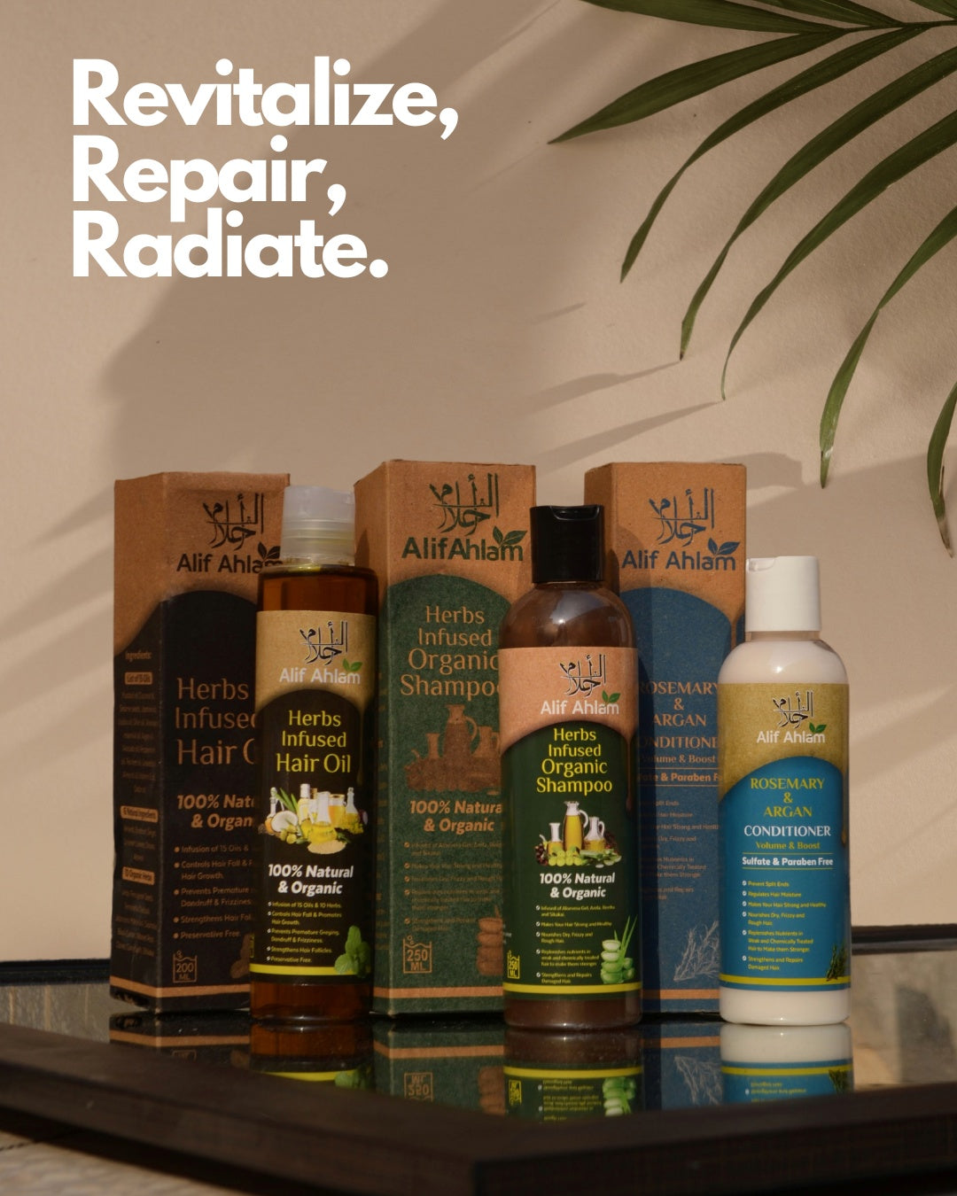 Alif Ahlam Hair Care Kit Bundle (Oil + Shampoo + Conditioner)